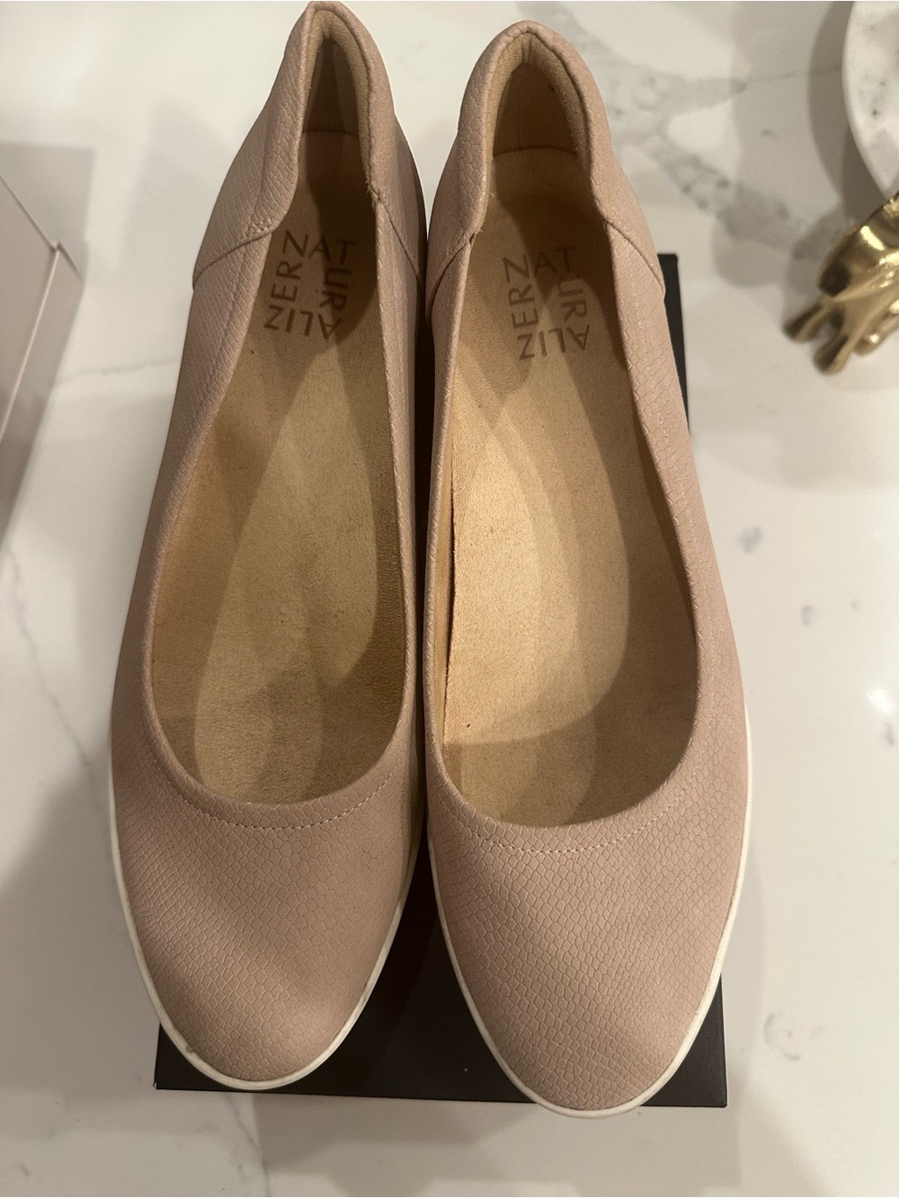 Naturalizer Susan, Mauve, Snake -tan - 2” wedge shoe - Comfortable